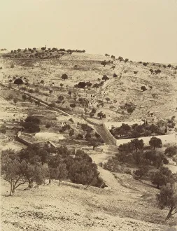 Mount Olivet Prints: Jerusalem. (Environs) Jardin Gethsemani et Mont des Oliviers, 1860 or later