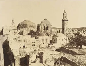 Mosque Of Omar Gallery: Jerusalem. etat actuel du dome, du St. Sepulcre et Minaret d Omar