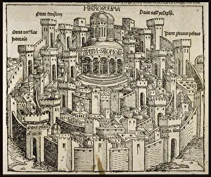 Jerusalem (from the Schedels Chronicle of the World), ca 1493. Creator: Wolgemut Jerusalem (from the Schedels Chronicle of the World), ca 1493. Creator: Wolgemut