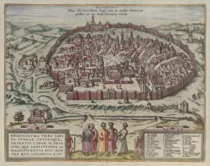 Biblical Places Collection: The Jerusalem Map (From: Jansson, Jan. Illustriorum Hispaniae urbium tabulae, Amsterdam, 1657), 1657