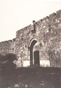 Jerusalem, Porte de David, Vue exterieure, 1854. Creator: Auguste Salzmann