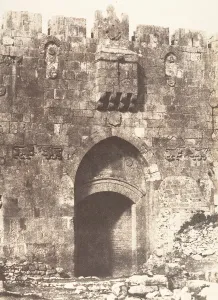 Salzmann Auguste Prints: Jerusalem, Porte Saint-etienne, Vue exterieure, 1854