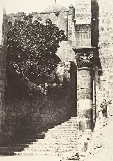 Auguste Salzmann Gallery: Jerusalem, Saint-Sepulcre, Colonne du parvis, 1854. Creator: Auguste Salzmann