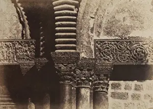 Romanesque Prints: Jerusalem, Saint Sepulcre, Details of Capitals, 1854. Creator: Auguste Salzmann