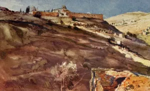 Adam And Charles Collection: Jerusalem. - South Wall of the Temple Area, from the Valley of Hinnom, at Sunset, 1902