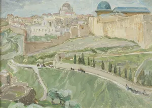 Oil On Board Prints: By Jerusalem. Study, 1921. Creator: Anna Katarina Boberg