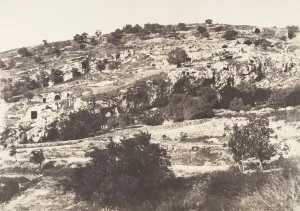 Jerusalem, Vallee de Hinnom, Ensemble du flanc droit, 1854