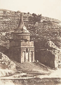 Auguste Salzmann Gallery: Jerusalem, Vallee de Josaphat, Tombeau d Absalon, 1854