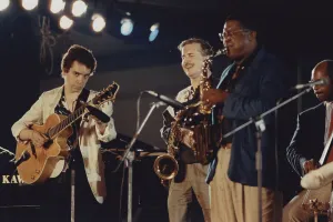 Jesse Davis, Eddie Jones, Howard Alden, Scott Hamilton... North Sea Jazz Festival, 1992. Creator: Brian Foskett