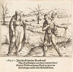 Saul Gallery: Jesse Sends David to His Brothers and Saul, 1548. Creator: Augustin Hirschvogel
