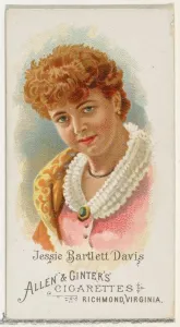 Jessie Bartlett Davis, from Worlds Beauties, Series 1 (N26) for Allen &
