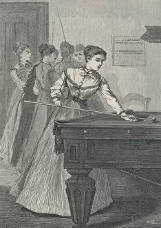 Billiards Gallery: Jessie Remained Alone at the Table (The Galaxy, An Illustrated Magazine of Entertaini