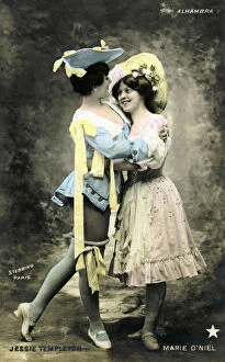 Hugging Gallery: Jessie Templeton and Marie O Niel, actresses, 1905.Artist: Stebbing