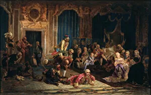Court Collection: Jesters at the Court of Empress Anna Ioannovna, 1872. Artist: Jacobi, Valery Ivanovich (1834-1902)