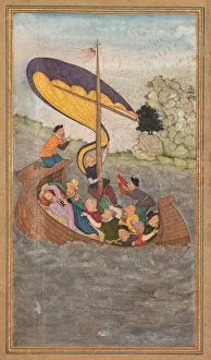 Northern India Prints: Jesus being awakened during a tempest on the Sea of Galilee, from a Mir at al-quds