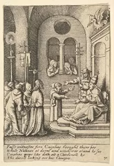 Jesus again before Caiaphas, 1625-77. Creator: Wenceslaus Hollar