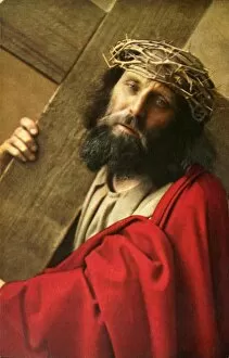 Bruckmann Friedrich Gallery: Jesus carrying the cross, 1922. Creator: Henry Traut