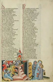 Disputation Prints: Jesus Among the Doctors; Weltchronik, about 1400-1410. Creator: Unknown