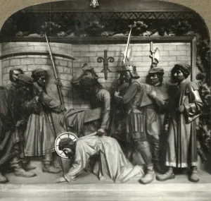 Weight Prints: Jesus falls the second time under the weight of the cross, c1920s. Creator: Unknown