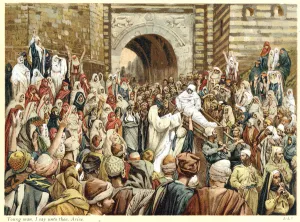 Jesus raising the widows son at Nain, c1890. Artist: James Tissot Jesus raising the widows son at Nain, c1890. Artist: James Tissot