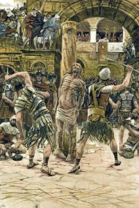 Jesus scourged on the face, c1897. Artist: James Tissot Jesus scourged on the face, c1897. Artist: James Tissot