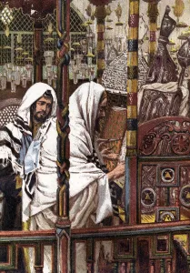 Tissot Prints: Jesus teaching in the Synagogue, c1897. Artist: James Tissot