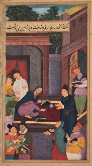 Uttar Pradesh Gallery: Jesus writes on the ground, from a Mirror of Holiness (Mir at al-quds)... 1602-1604