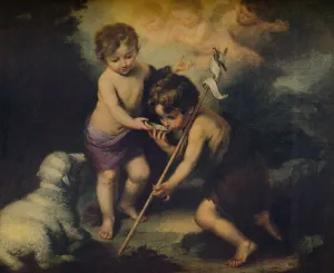 Aureliano De Beruete Gallery: Jesus y Juan El Bautista Ninos, (Jesus and John the Baptist, children), 1670, (c1934)