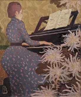 Play Music Prints: Jeune Femme au piano (Andree Bonnard), 1891. Creator: Bonnard, Pierre (1867-1947)