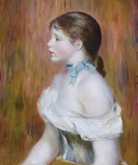 Pierre Auguste 1841 1919 Prints: Jeune fille au ruban bleu (Girl with blue ribbon)