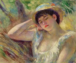 Genreimpressionismpainting Prints: Jeune fille endormie (La dormeuse), 1880. Creator: Renoir, Pierre Auguste (1841-1919)