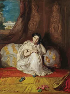 Serraglio Prints: Jeune fille mauresque, assise dans un riche interieur (Almee), 1853