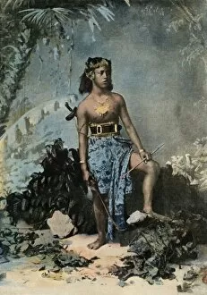 Samoa Gallery: Jeune Fille De Samoa, (Young Samoan Girl), 1900. Creator: Unknown