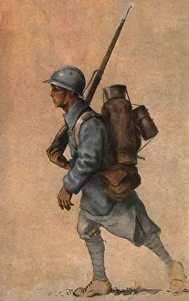 Lillustration Prints: Un jeune soldat francais, 1915. Creator: Jean Droit