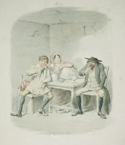 Facial Expressions Prints: The Jew and Morris Bosle Begin to Understand Each Other, 1830s. Creator: George Cruikshank