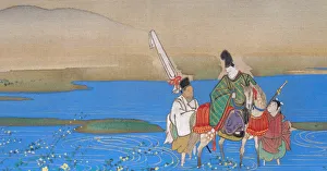 And Gold On Silk Prints: Six Jewel Rivers (Mu-Tamagawa), ca. 1839. Creator: Sakai Oho