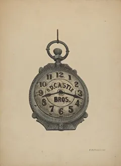 Clock Face Prints: Jewelers Sign Watch, c. 1940. Creator: Paul Poffinbarger