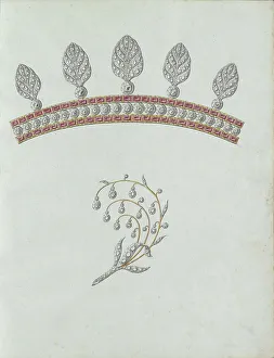 Leaf Design Prints: Two jewels, the bottom of which is in the form of a branch
