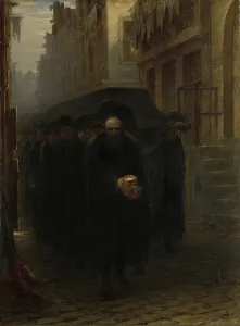 Sombre Prints: A Jewish Funeral, 1860-1899. Creator: Hendricus Jacobus Burgers