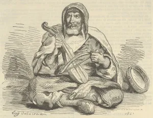 Jewish Musician in Mogador Costume, Morocco, 1842. 1842. Creator: Eugene Delacroix