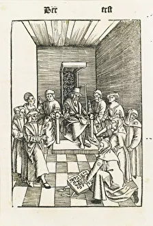Jewish Oath (From the Laienspiegel, Augsburg), 1509. Artist: Tengler, Ulrich (ca 1441-1521 / 22)