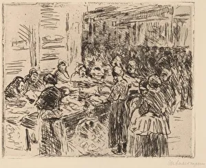 Lieberman Max Prints: From the Jewish Quarter in Amsterdam: Fishmarket on the Street Corner, 1908