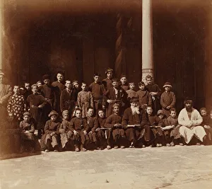 Jewish school children with a teacher, Samarkand, between 1905 and 1915. Creator: Sergey Mikhaylovich Prokudin-Gorsky