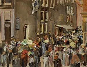 Jewish Street in Amsterdam, at the intersection of Uilenburgersteeg and Jodenbreestraat, 1905. Creator: Liebermann, Max (1847-1935)