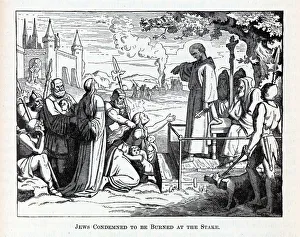 Jews Condemned to be Burned at the Stake, 1882. Artist: Anonymous Jews Condemned to be Burned at the Stake, 1882. Artist: Anonymous