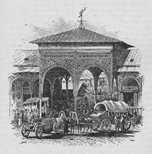 Jewish Quarter Prints: The Jews Market, Warsaw, 1902. Artist: Jatt