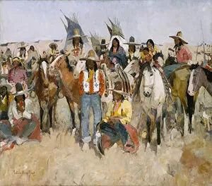 Teepee Gallery: Jicarilla Apache Fiesta, 1934. Creator: LaVerne Nelson Black