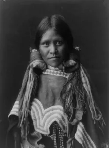 Apache Prints: Jicarilla girl, 1904, c1905. Creator: Edward Sheriff Curtis