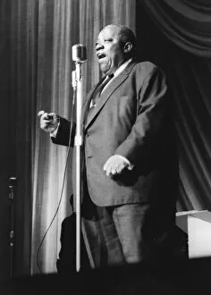 Basie William Gallery: Jimmy Rushing with the Basie Band, London, 1963. Creator: Brian Foskett
