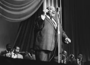 Jimmy Rushing with the Basie Band, London, 1963. Creator: Brian Foskett